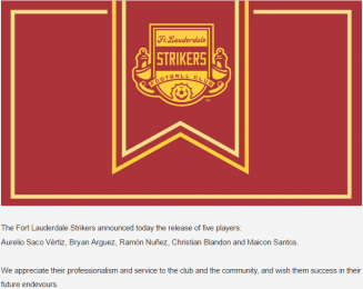 El mensaje de agradecimiento a los cinco jugadores despedidos en los Strikers