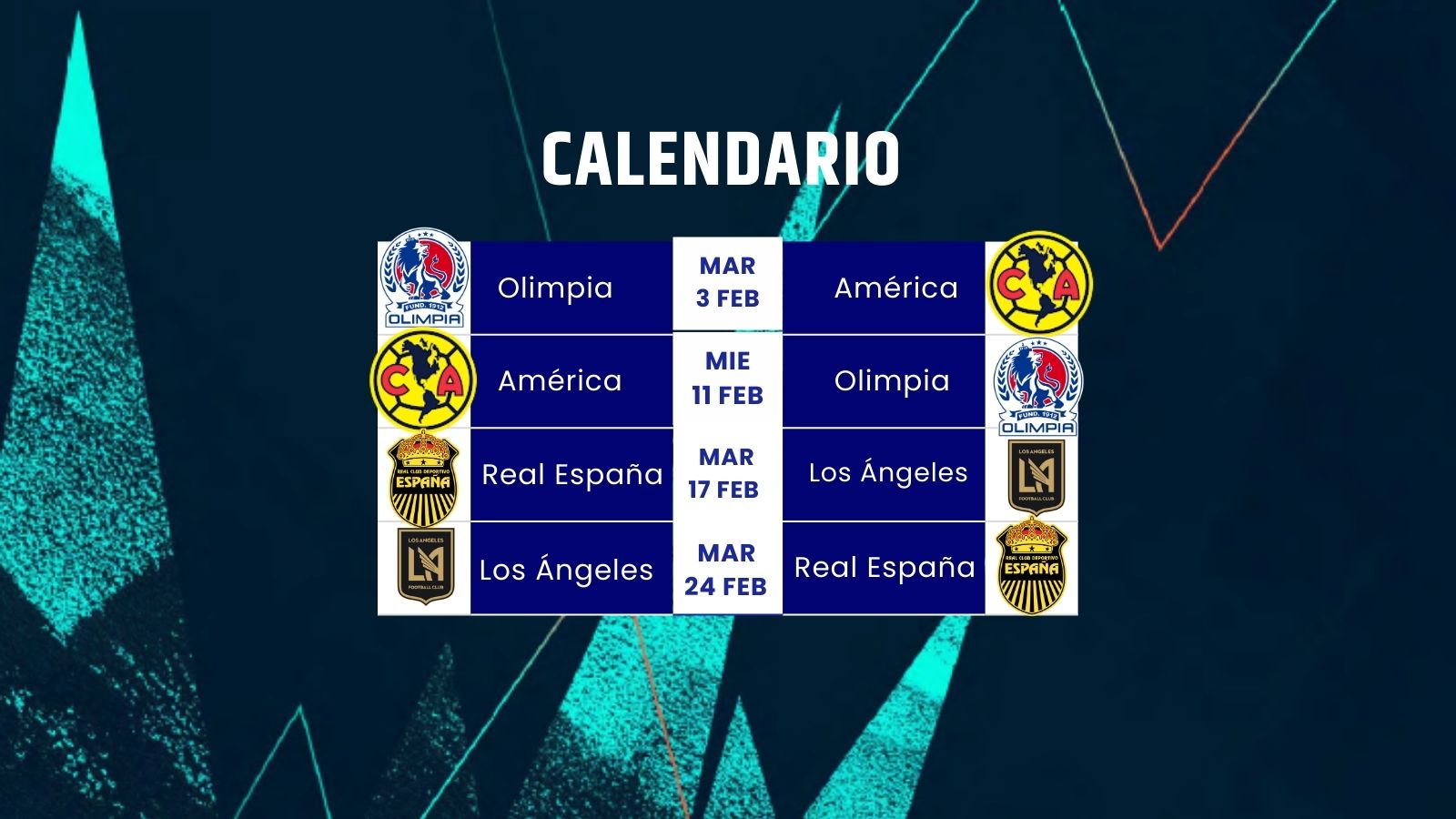 Calendario Olimpia y Real España